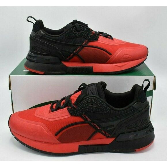 NWB Puma Mens Size 11.5 Mirage Tech Magma Red Black Sneakers Shoes 382730 01